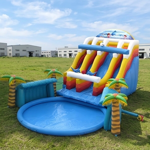 Grand parc aquatique <span class=keywords><strong>gonflable</strong></span> en PVC Combo Équipement d'aire <span class=keywords><strong>de</strong></span> <span class=keywords><strong>jeux</strong></span> extérieure pour enfants Summer Splash Pad Bounce House Slide Swimming Pool - Product Image 1