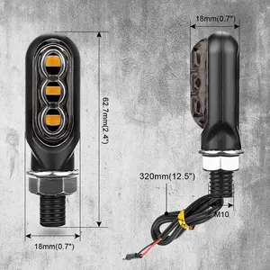 Luces Intermitentes LED <span class=keywords><strong>Mini</strong></span> para Motocicleta, Color Ámbar, Flujo Dinámico, para <span class=keywords><strong>Kawasaki</strong></span>, Yamaha, Cafe Racer - Product Image 4