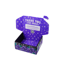 Boîte d'expédition en carton ondulé personnalisée, pliable, avec bande de déchirement, impression personnalisée, auto-adhésive, pour colis cadeaux, avec logo