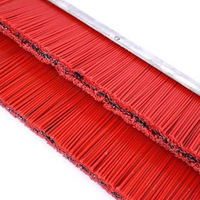 Brosse de nettoyage industrielle en PP rouge avec fil d'acier mélangé, longueur de poils personnalisable, pour machine à fabriquer des tiges