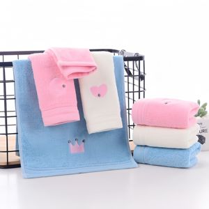 Serviettes <span class=keywords><strong>de</strong></span> <span class=keywords><strong>toilette</strong></span> brodées en coton doux et absorbant, motif dessin animé, pour le visage et le bain des enfants, idéales pour la <span class=keywords><strong>maison</strong></span> – Vente directe usine - Product Image 2