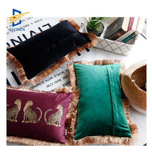 Inner mor Hochwertiger Lenden kissen bezug aus weichem Samt <span class=keywords><strong>Leopard</strong></span> Nordic Style Print Luxus Goldfolie Geometric Square Custom ized - Product Image 1