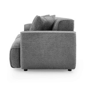 Fauteuil inclinable d'intérieur moderne et pliable avec accoudoirs et coussins décoratifs, en tissu éponge doux, idéal pour le salon - Product Image 5