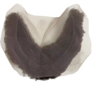Cheveux humains vierges européens de 6 pouces, <span class=keywords><strong>style</strong></span> <span class=keywords><strong>afro</strong></span> 1b #   Barbes en dentelle 7x22cm pour hommes noirs - Product Image 3