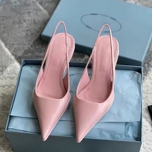 Sandales à talons élégantes et sexy en cuir verni de luxe pour femmes, à bout pointu, chaussures habillées à la mode pour dames - Product Image 3