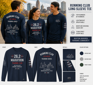 Camiseta de Manga Larga Personalizada para Equipo de Running, Maratón 26.2, Entrenamiento, Club de Running, Secado Rápido, para Eventos - Product Image 1