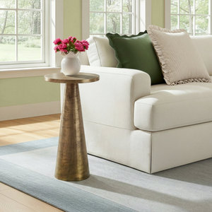 Luxury Round Aluminum Pedestal <b>Side</b> <b>Table</b> | Modern <b>Gold</b> Accent End <b>Table</b> for Living Room Patio & Bedroom Bulk Price Collection - Product Image 4