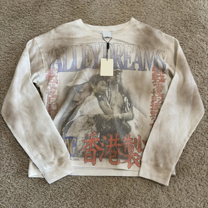 Thả vai trên tất cả các in ấn kỹ thuật số tùy chỉnh trọng lượng nặng liền mạch 100% bông Waffle cổ điển tách đau khổ Áo Thun t Áo sơ mi - Product Image 4