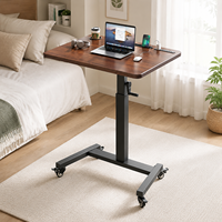Table d'appoint pliable et réglable en hauteur pour ordinateur portable, directement de l'usine, faible MOQ, prix compétitif, table de chevet mobile sur roulettes, commande en gros