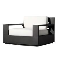 Chaise longue d'extérieur de luxe en aluminium avec coussin imperméable, fauteuil de patio moderne pour piscine, villa, complexe hôtelier