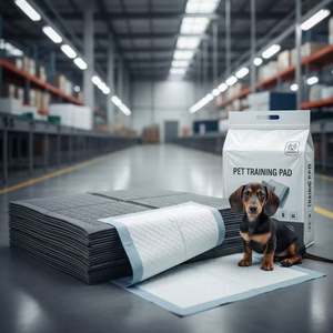 แผ่นรองซับฉี่สุนัขแบบใช้แล้วทิ้ง ผลิตจากใยไผ่ ย่อยสลายได้ ควบคุมกลิ่น ดูดซับดีเยี่ยม ด้วยถ่านกัมมันต์ รับผลิตแบบ OEM ODM - Product Image 1