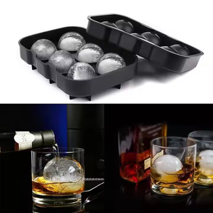 แม่พิมพ์ซิลิโคนทำน้ำแข็ง 6 ช่อง ถาดทำน้ำแข็งทรงสี่เหลี่ยม แม่พิมพ์ทำน้ำแข็งทรงกลม ถาดทำน้ำแข็งพร้อมฝาปิด สำหรับวิสกี้ - Product Image 1