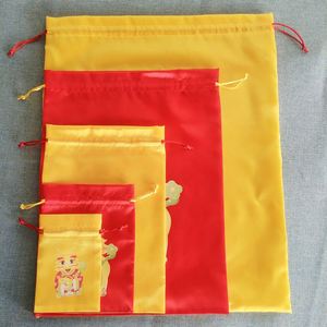 Bolsa de Satén Dorada Personalizada con Cordón, Bolsa Protectora para Joyería, Empaque Elegante para Almacenamiento - Product Image 3