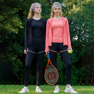 Großhandel Maßgeschneidertes Damen-Sportanzug-Set, <span class=keywords><strong>3</strong></span>-teilig, Langarm-Laufjacke, Yoga-Fitness, Polyester, Hochelastisch - Product Image 1