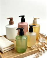 Emballage personnalisé de luxe en PET vide de 300 ml et 500 ml, finition mate, toucher doux, pour shampoing, après-shampoing, gel douche, lotion