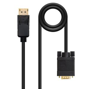 Cable convertidor - conectividad DP a VGA, con conectores DP/M y VGA/M, longitud de 5.0 m, color negro, ideal para conectar - Product Image 1