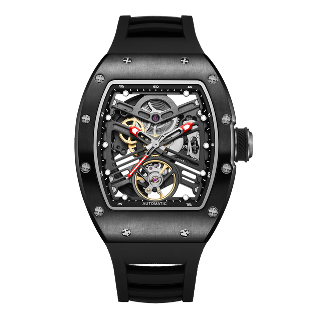 Low MOQ Own logo Automatic Men Mechanical Watch 190G Stainless Steel Case Waterproof Tourbillon Business Watch
