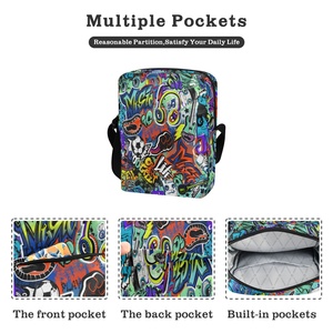 Fashion Custom Logo Graffiti Design Polyester Summer Spring Cell Phone Sling <b>Shoulder</b> <b>Small</b> Mens Crossbody <b>Bag</b> Waterproof - Product Image 2