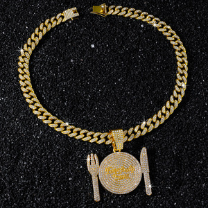 Nuevo Collar Colgante Redondo de Aleación Hecho a Mano, Diseño Sencillo y de Lujo Ligero, Estilo Hip Hop, Chapado en Oro, para Hombre - Product Image 5