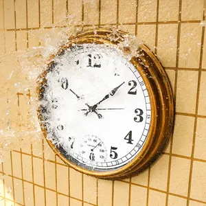 Factory customized 16 inch European retro outdoor waterproof hanging mute clock decorative quartz clock