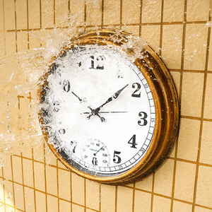 <strong>Factory</strong> Customized 16 Inch European Retro Outdoor Waterproof Hanging Mute <strong>Clock</strong> Decorative Quartz <strong>Clock</strong> - Product Image 1