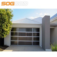 Nouvelle porte de garage sectionnelle en verre commercial 16x7, porte de garage en verre isolé avec fenêtres