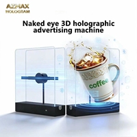 Ventilador Publicitario con Holograma 3D AZMAX, Pantalla LED Promocional Comercial, Señalización Digital Futura y Pantallas Programables para Tiendas