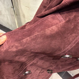 معطف واق من المطر أنيق للخريف 2025 من جلد الشامواه الأصلي، جاكيت نسائي واسع من الشامواه - Product Image 5