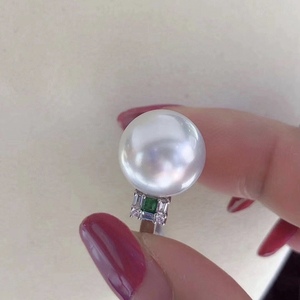 Nuevo Anillo de Perlas Naturales Redondas de 925, 12-13 mm, Incrustaciones de Artesanía Importada Exquisita, Estilo Moderno, Dispositivo de Apertura de Valor - Product Image 1