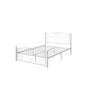 Estructura de cama de metal de tamaño completo DB con diseño de flores único Sistema resistente Cabecero y pie de cama Dormitorio doble Muebles para el hogar - Product Image 3