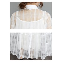 Nouvelle Robe Chemise en Organza Chic Française pour l'Été 2026, Ensemble 2 Pièces Ample et Superposé, Grande Taille, Robe Longue Noire pour Femme