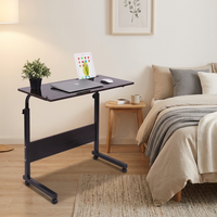 Table d'appoint portable pliable et réglable pour ordinateur portable avec roulettes, idéale pour le lit ou comme chariot de bureau extensible