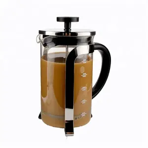 Verre borosilicaté à haute température pour cafetière théière avec presse française en acier inoxydable