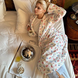 Accappatoio con collo a scialle personalizzato da <span class=keywords><strong>donna</strong></span> in <span class=keywords><strong>cotone</strong></span> 100% asciugamano di spugna lungo accappatoio da bagno in spugna da <span class=keywords><strong>donna</strong></span> - Product Image 6