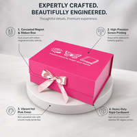 Boîte cadeau rigide personnalisée avec ruban en satin et nœud, pour cadeaux de mariage pour invités, en carton pour cadeaux de boutique