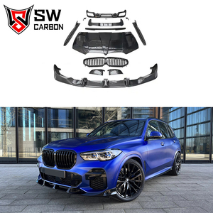 Kit de carrosserie en fibre de carbone pour BMW <span class=keywords><strong>X5</strong></span> G05 Grille de lèvre avant Couvre rétroviseur Capot Jupes latérales Diffuseur Spoiler Bodykit - Product Image 1