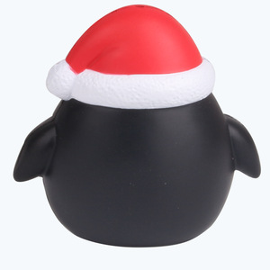 Christmas Penguin Figurine Plastic Molded Doll With Santa Hat Indoor Decor Slow <b>Rebound</b> Toy - Product Image 4