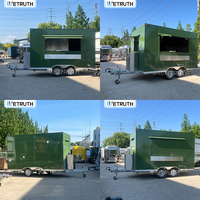 Camion de restauration Wetruth avec équipement de cuisine entièrement équipé, cuisine commerciale mobile pour pizza, hamburgers, café et restauration rapide