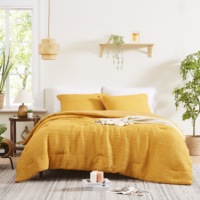 Lit en microfibre Seersucker texturé de luxe dans un sac pour literie à la maison ensembles de couette matelassée