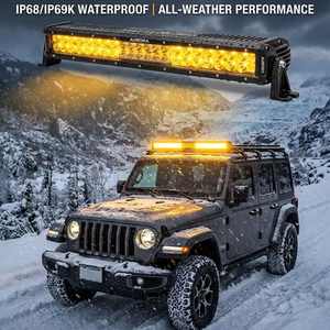 Lumière <span class=keywords><strong>de</strong></span> travail LED tout-terrain en aluminium 6063 étanche IP68/IP69K, lumière <span class=keywords><strong>de</strong></span> conduite super lumineuse blanche/ambre pour camion, SUV, VTT, UTV, <span class=keywords><strong>toit</strong></span> - Product Image 1
