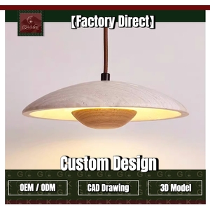 Lampe en travertin GOLDKING pour chambre et salle à manger, pierre beige naturelle avec insert en bois naturel, OEM ODM - Product Image 1
