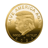 Moneda Conmemorativa de Metal 2024, Moneda de Recuerdo con Temática de Salvar América, Decoración de Escritorio Grabada por Ambas Caras