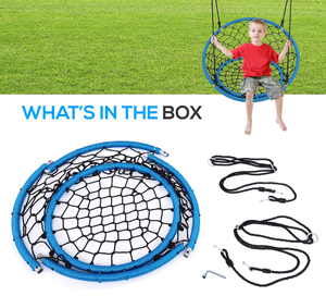 35.5" Inch Kids Round <strong>Circle</strong> Saucer <strong>Swing</strong> Hanging Netted Seat <strong>Swing</strong> - Product Image 4