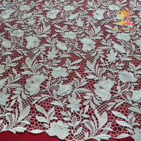 Kain Brokat Guipure 3D Ramah Lingkungan Model Baru Warna Putih untuk Gaun Pengantin Merek Xiaomei Lebar 130cm untuk Gaun Malam dan Pakaian Rumah