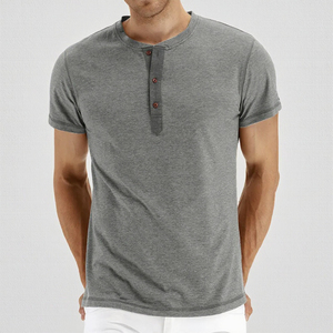 T-shirt pour homme de haute qualité 220g, coupe ajustée personnalisée, jersey en coton uni, respirant, style décontracté, taille plus, devant uni, manches courtes - Product Image 3