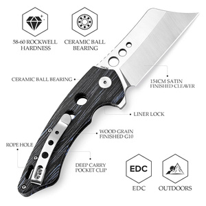<span class=keywords><strong>Couteau</strong></span> pliant à lame en acier 154 cm, manche G10, pivot à roulement à billes, pour survie, chasse, randonnée, vente en gros petites commandes - Product Image 2