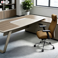 JIUSHUN Mobilier de bureau commercial, Table de direction de luxe pour PDG, Bureau de direction moderne haut de gamme