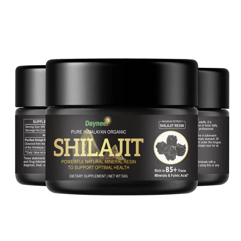 Estratto di resina shilajit organico OEM Private label 1000mg puro naturale del shilajit resina puro liquido himalayano