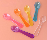 Cuillères de dégustation jetables transparentes courtes en plastique robuste, cuillères de dégustation pour glaces et desserts, cuillères pour échantillons de yaourts et amuse-gueules
