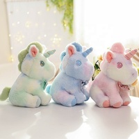 Ensemble de jouets en peluche licorne sept tailles, couleurs pastel, avec écharpe à cornes, poupée douce, OEM ODM, vente en gros personnalisée en vrac